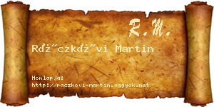Ráczkövi Martin névjegykártya