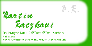 martin raczkovi business card